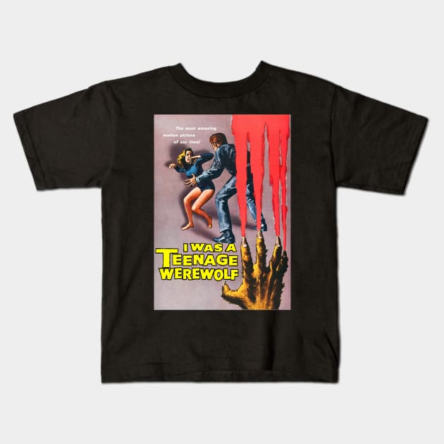 Teenage Werewolf Kids T-Shirt by Movie Vigilante